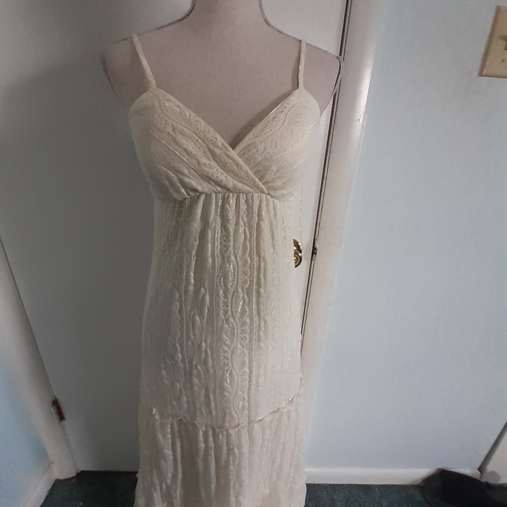 Medium off white lace maxi dress
